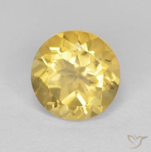 1.32ct Natural Luz Dourada Citrino, Redondo, VVS