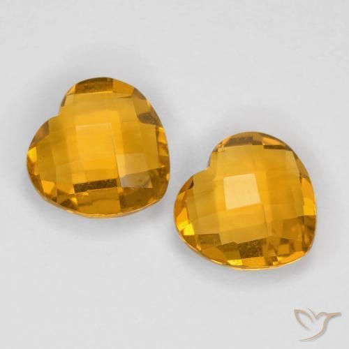 Pedras preciosas de Citrino Laranja-Ouro natural de 3.00 ct, Coração, VVS