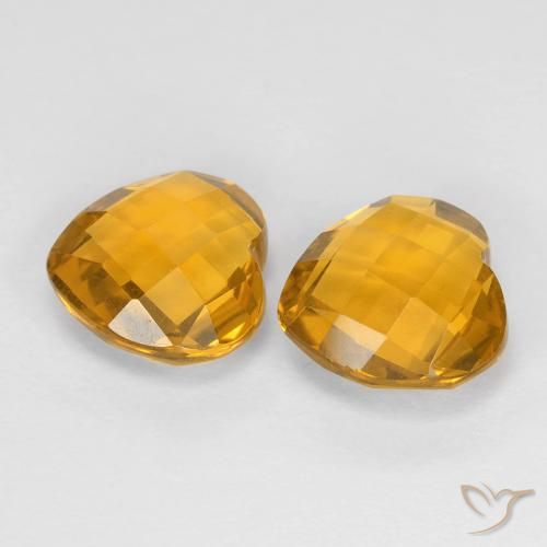 Pedras preciosas de Citrino Laranja-Ouro natural de 3.00 ct, Coração, VVS