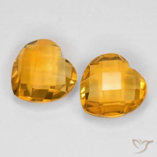 3.41ctw Natural Laranja-Ouro Citrino, Coração, VVS