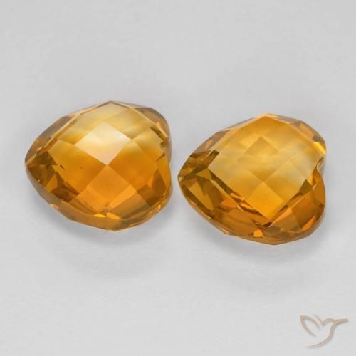 Pedras preciosas de Citrino Laranja-Ouro natural de 3.50 ct, Coração, VVS