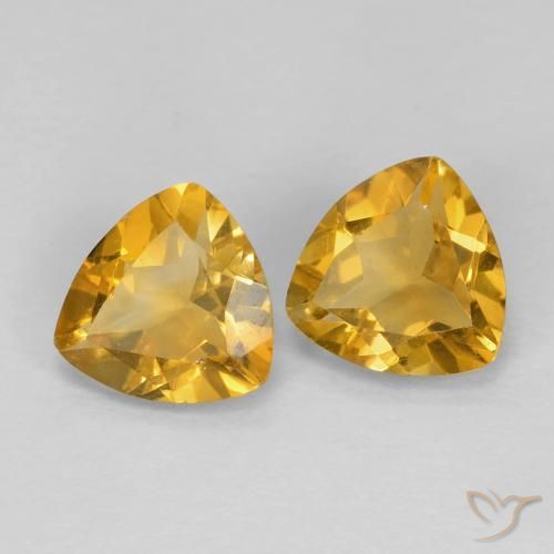 Pedras preciosas de Citrino Medium Dark-Golden natural de 1.40 ct, Trilhão, VS