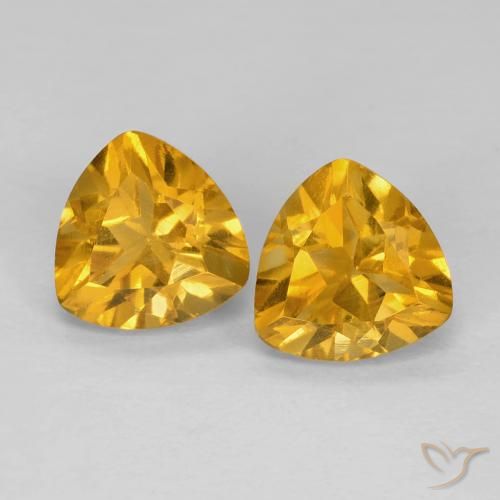 1.69ctw Natural Laranja Dourado Profundo Citrino, Trilhão, VS