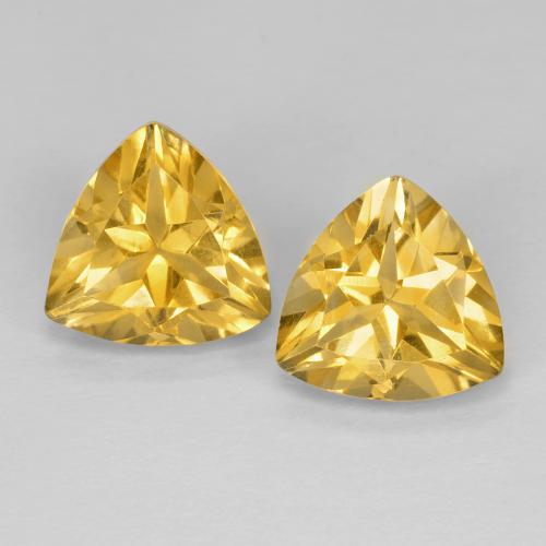 Citrino amarelo de 3,16 quilates, trilhões de 8,2 x 8 mm cortados do Brasil, Photo A