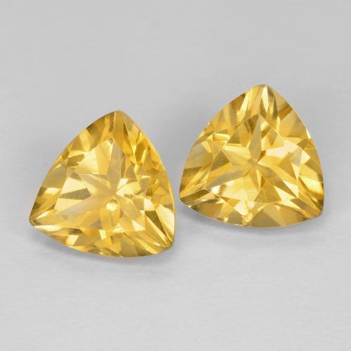 Pedras preciosas de citrino ouro médio natural de 3,16 ct, trillion, VVS-VS