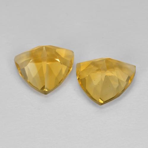 Pedras preciosas de citrino ouro médio natural de 3,16 ct, trillion, VVS-VS