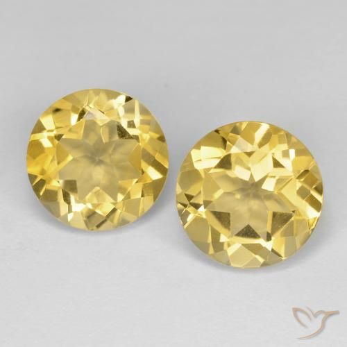 3.72ctw Natural Amarelo dourado Citrino, Redondo, VVS