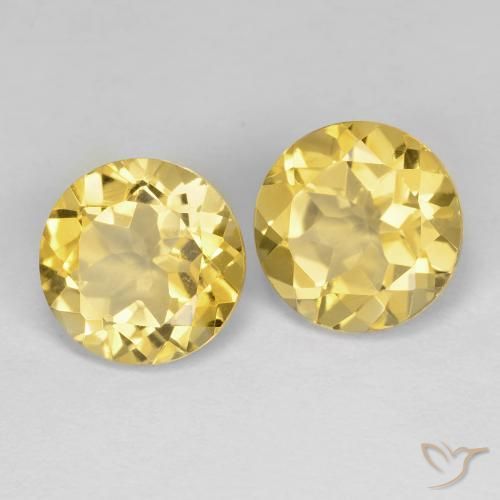 Pedras preciosas de Citrino Amarelo dourado natural de 3.72 ct, Redondo, VVS