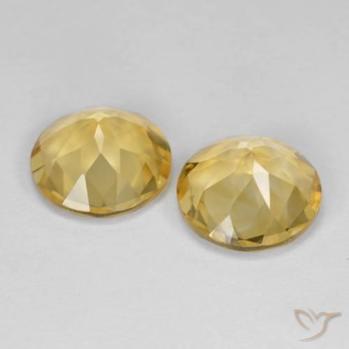 Pedras preciosas de Citrino Dourado natural de 3.24 ct, Redondo, VVS