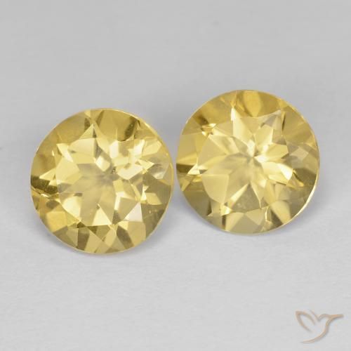 Pedras preciosas de Citrino Dourado natural de 3.30 ct, Redondo, VVS