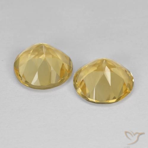 Pedras preciosas de Citrino Dourado natural de 3.30 ct, Redondo, VVS