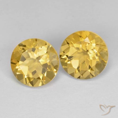 Pedras preciosas de Citrino Dourado médio natural de 3.84 ct, Redondo, VVS