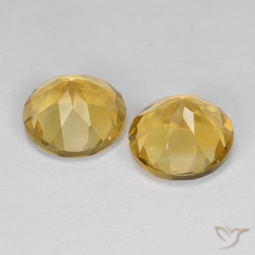 Pedras preciosas de Citrino Dourado médio natural de 3.84 ct, Redondo, VVS