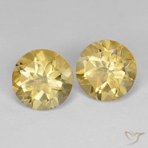 Pedras preciosas de Citrino Dourado natural de 3.53 ct, Redondo, VVS