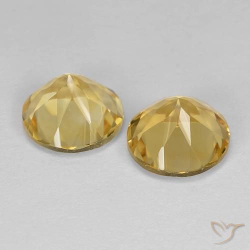 Pedras preciosas de Citrino Dourado natural de 3.53 ct, Redondo, VVS