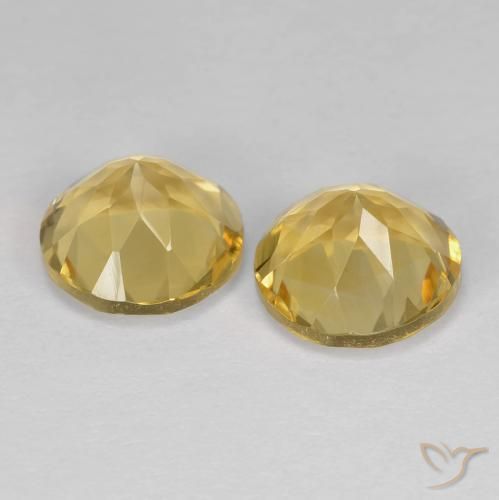 Pedras preciosas de Citrino Dourado natural de 3.79 ct, Redondo, VVS