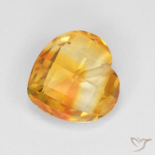 1.73ct Natural Laranja Profundo-Ouro Citrino, Coração, VVS
