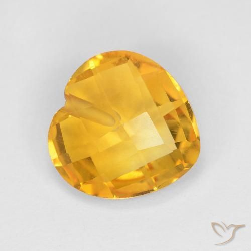 1.57ct Natural ouro médio Citrino, Coração, VVS