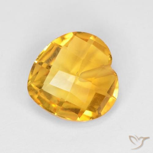 Citrino ouro médio Natural 1.57ct, Coração, VVS