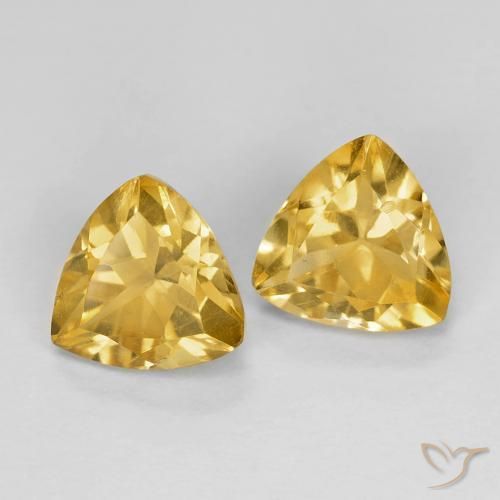 Pedras preciosas de Citrino Dourado médio natural de 1.44 ct, Trilhão, VVS