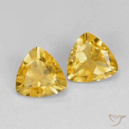 Pedras preciosas de Citrino Dourado médio natural de 1.38 ct, Trilhão, VVS