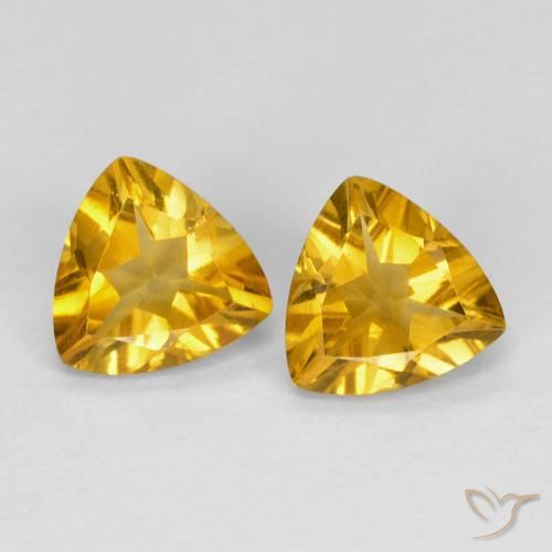 Pedras preciosas de Citrino Dourado natural de 1.31 ct, Trilhão, VVS