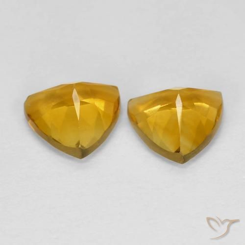 Pedras preciosas de Citrino Dourado natural de 1.31 ct, Trilhão, VVS
