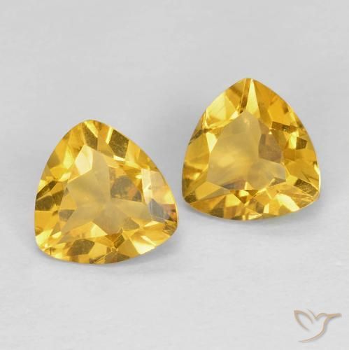 Pedras preciosas de Citrino Dourado natural de 1.55 ct, Trilhão, VVS