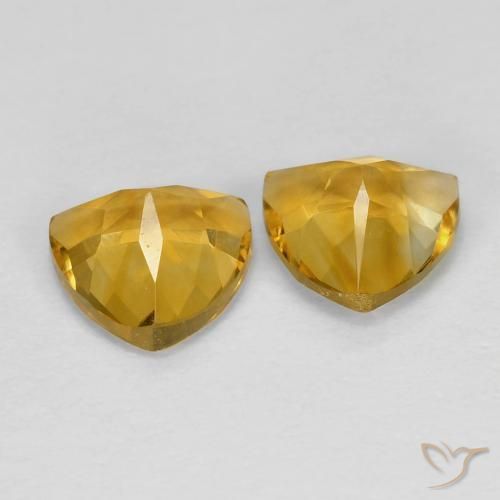 Pedras preciosas de Citrino Dourado natural de 1.55 ct, Trilhão, VVS