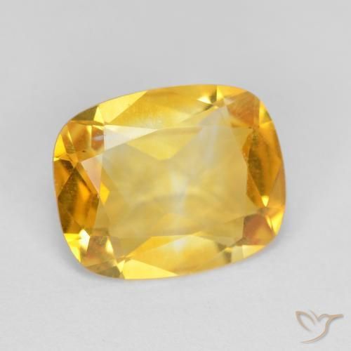 Citrino Dourado Natural 2.98ct, Almofada, VVS-VS