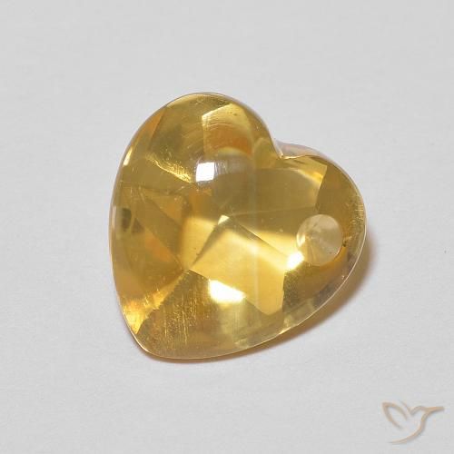 Top Amarelo Citrino 2,73 ct, 9,2 x 9,1 mm Coração Buff do Brasil, Photo A