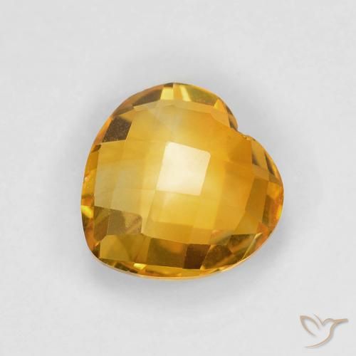 1.69ct Natural Laranja Dourado Profundo Citrino, Coração, VVS