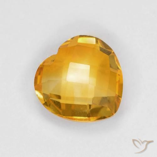 Citrino Laranja Dourado Profundo Natural 1.69ct, Coração, VVS