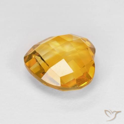 Citrino Laranja Dourado Profundo Natural 1.69ct, Coração, VVS