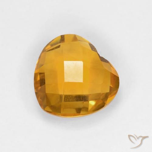 1.61ct Natural Dourado Escuro Citrino, Coração, VVS