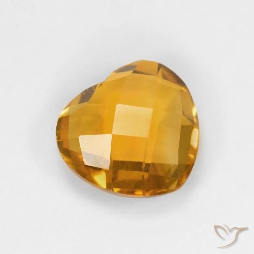Citrino Dourado Escuro Natural 1.61ct, Coração, VVS