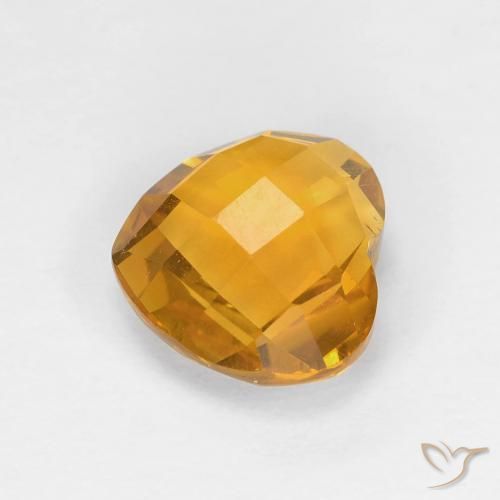 Citrino Dourado Escuro Natural 1.61ct, Coração, VVS