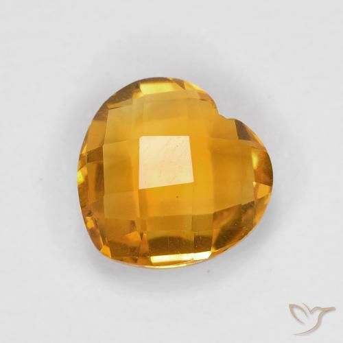 1.70ct Natural Laranja Profundo-Ouro Citrino, Coração, VVS