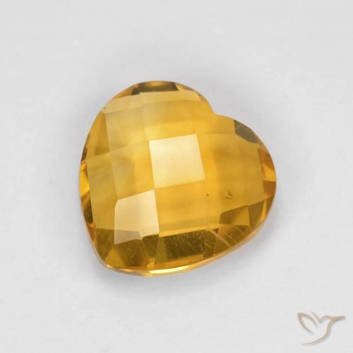 1.66ct Natural Laranja Dourado Profundo Citrino, Coração, VVS
