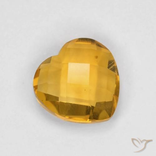 Citrino Laranja Dourado Profundo Natural 1.66ct, Coração, VVS