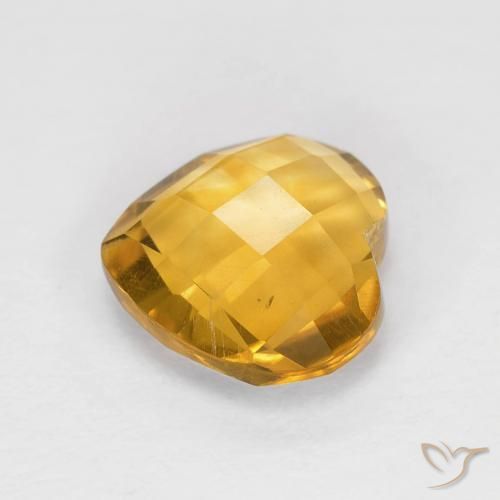 Citrino Laranja Dourado Profundo Natural 1.66ct, Coração, VVS