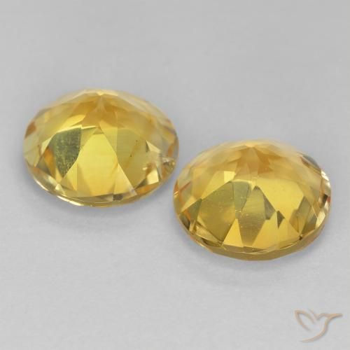 Pedras preciosas de Citrino Dourado médio natural de 3.40 ct, Corte Redondo, VS