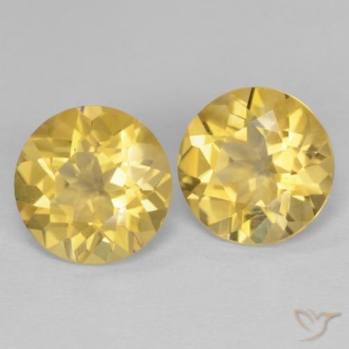Pedras preciosas de Citrino Laranja Dourada natural de 3.15 ct, Redondo, VS