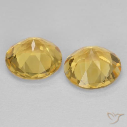 Pedras preciosas de Citrino Laranja Dourada natural de 3.15 ct, Redondo, VS