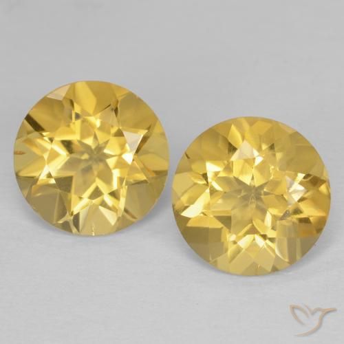 3.34ctw Natural ouro brilhante Citrino, Redondo, VVS