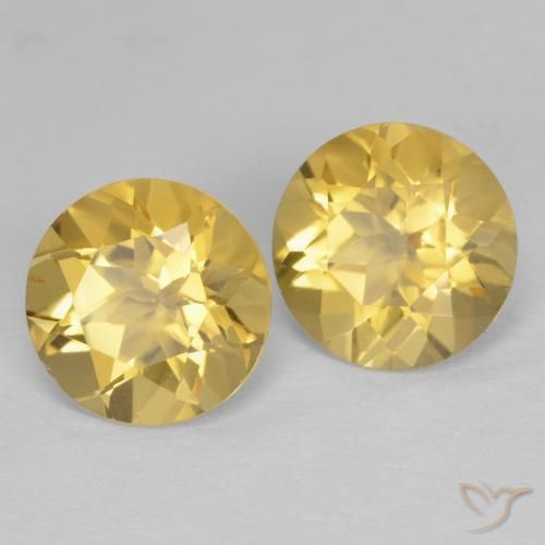 Pedras preciosas de Citrino ouro brilhante natural de 3.34 ct, Redondo, VVS