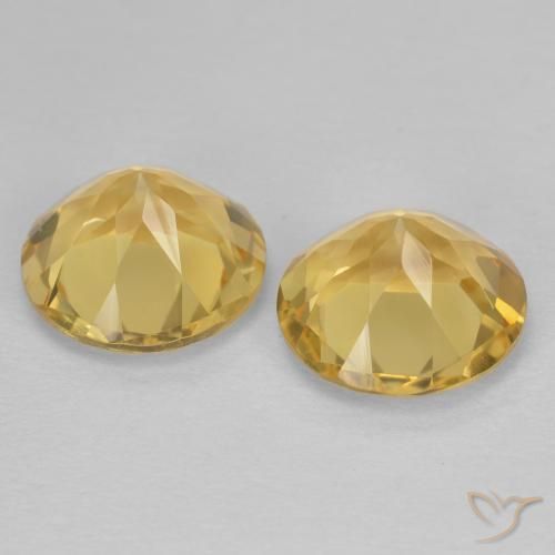 Pedras preciosas de Citrino ouro brilhante natural de 3.34 ct, Redondo, VVS