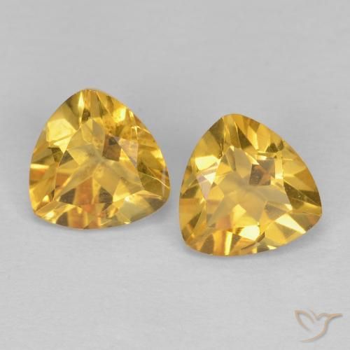 Pedras preciosas de Citrino Dourado natural de 2.88 ct, Trilhão, VVS