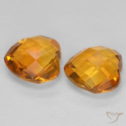 Pedras preciosas de Citrino Laranja-Ouro natural de 3.25 ct, Coração, VVS