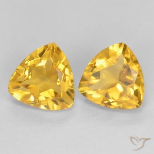 Pedras preciosas de Citrino ouro brilhante natural de 1.50 ct, Trilhão, VVS-VS